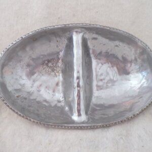 Vintage Wilton Armetale 2 Section Dish Chip and Dip Bowl